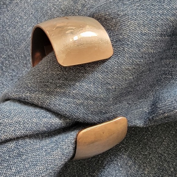 Sterling and copper bracelet watch. Works but needs battery. Marked sterling. - Picture 3 of 6